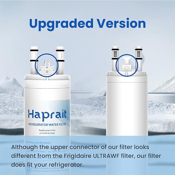 HP005 Replacement for Frigidaire ULTRAWF, Pure Source Ultra, Kenmore 9999, 469999, 46-9999, A0094E28261 Water and Ice, Height 11 inches, 4 Count