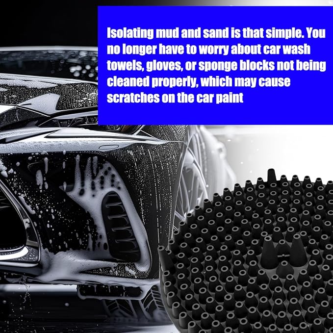 2PCS Car Wash Bucket Grit Trap Insert, 10.2" Vehicle Detailing Washing Filters for Dirt & Debris Trapping, Auto Collecting Sediment Cleaning Tool, Universal for SUV Sedan Truck (Black)