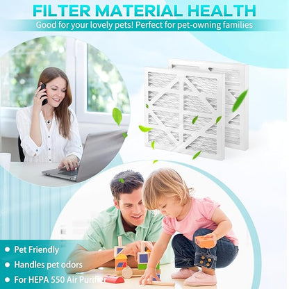 10 Pack HEPA 550 Air Filter Replacement Set Compatible with CleahShield HEPA 550 Air Scrubber and Abestorm HEPA 550 Air Scrubber MERV-13 Filter Size 13.7×14.8×0.8 in