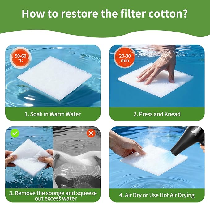 Aquarium Filter Floss 12"x72"x0.5" Filter Floss for Fish Tank -Micro Fine Multi-Layer Polishing Aquarium Filter Pad-Filter Media Roll for Crystal Clear Water Cut to Size