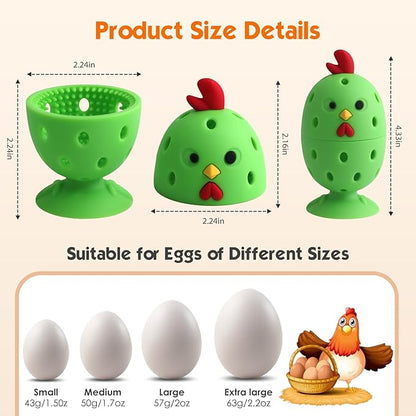 Egg Brush Cleaner, Egg Cleaner for Fresh Eggs, Cute Chick Shaped Egg Wash and Brush, Washing Egg Tool for Standard Sized Eggs (Green)