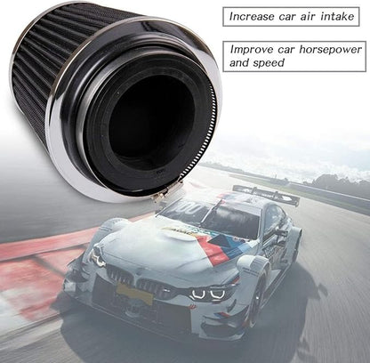 RYANSTAR Universal Clamp-on Air Intake Filter,3 In /3.5 In /4 In Three different Sizes, Round Tapered High Performance, Washable, Replacement Air Filter, For cars and motorcycles (black)