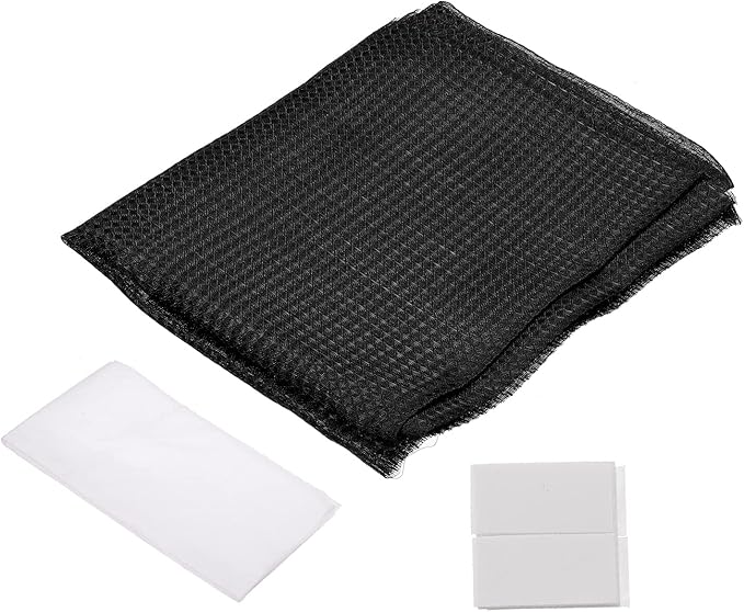 PATIKIL 47" x 39" Air Conditioner Air Filter Material, Plastic Dustproof Filtering Screen with Filtration Film for Air Conditioning, Black