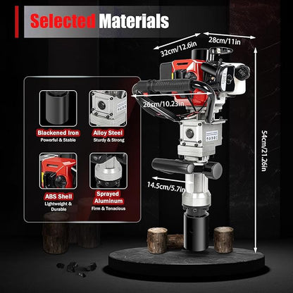 Gas Powered T-Post Driver, 900W 32.7CC T Post Pounder Driver Heavy Duty Gasoline, 2-Stroke Fence Farm Push Pile Gasoline Engine Kit for Fence Post Construction Site