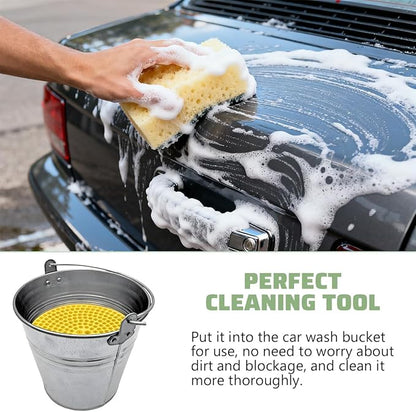 Car Wash Bucket Grit Trap Inserts, Vehicle Detailing Wash Filter for Remove Dust and Dirt, Automotive Cleaning Tool Fits 12 Inch Diameter Bucket, Universal for SUV RV Truck (Yellow)