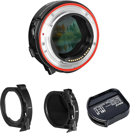 Meike MK-EFTR-C Drop-in Filter VND and Clear Filter Metal Auto-Focus Mount Adapter for Canon EF to Canon EOS R Series Cameras