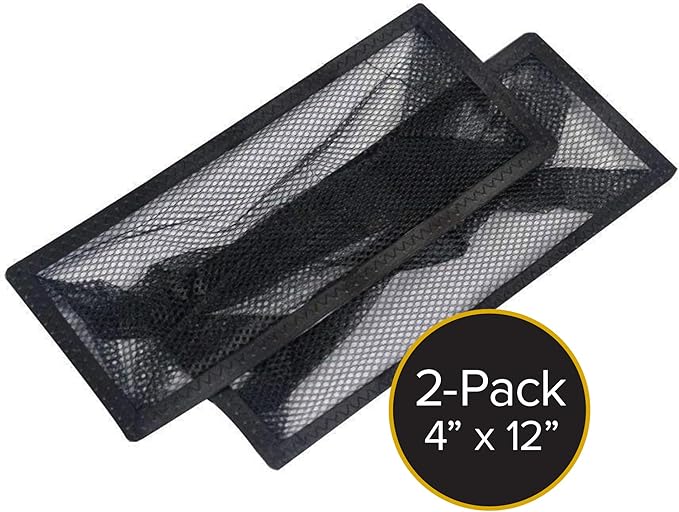 Floor Register Trap/Cover - Screen for Home Air Vent Filters 4"x12", 2-Pack