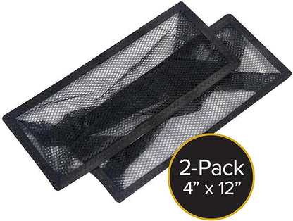 Floor Register Trap/Cover - Screen for Home Air Vent Filters 4"x12", 2-Pack