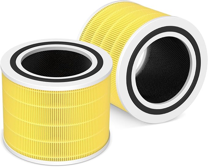 2 Pack Core 200S Replacement Filter, Compatible with LEVOIT Core 200S Core 200S-P Smart WiFi Air Purifier, Compare Part# Core 200S-RF, Core 200S-P, Yellow