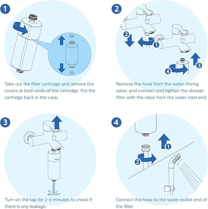 PHILIPS Shower Filter AWP1775CH/37, Water Softener for Hard Water, Shower Filtration with Double Mesh, Reducing Chlorine/Impurities/Rust Sediments for Handheld Showerhead, NSF Certified, Chrome
