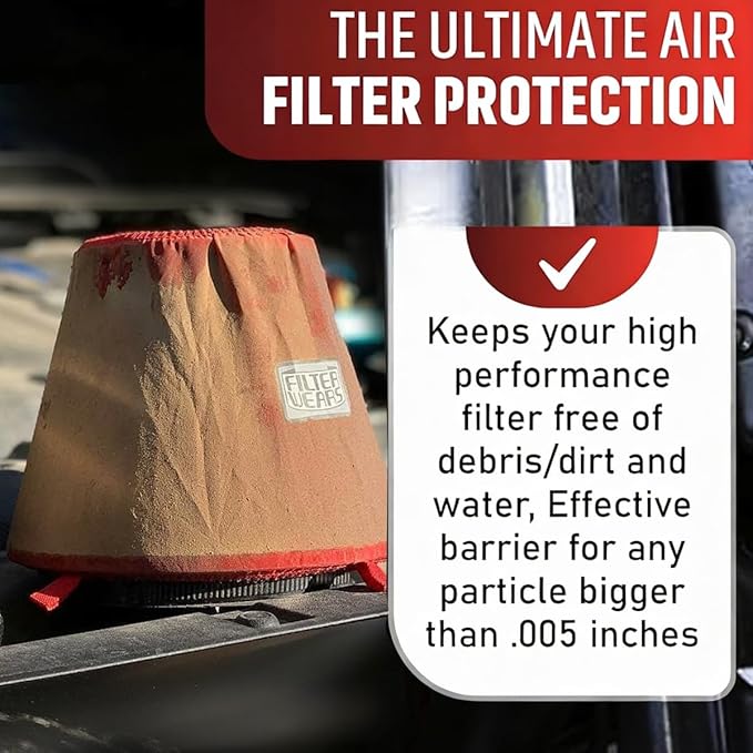FILTERWEARS F154R Universal Water Repellent Cold Air Intake Pre-Filter - Large