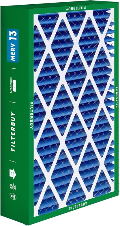 Filterbuy 16x28x6 Air Filter MERV 13 Optimal Smoke & Allergy Defense (4-Pack), Pleated HVAC AC Furnace Filters for AprilAire Space-Gard 401, 2400, & Lennox (Actual Size: 15.50 x 26.88 x 6.00)
