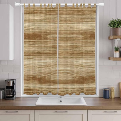 Light Brown Wood Grain Living Room Curtains 96 Inch Length, Window Curtains Tab Top, Western Farmhouse Barn Door Light Filtering Window Treatments Drapes 52"x96" 2 Panel