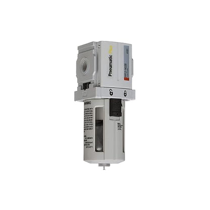 PneumaticPlus PPF2-N02B Miniature Compressed Air Particulate Filter 1/4" NPT - 5 Micron, Poly Bowl, Manual Drain, Bracket
