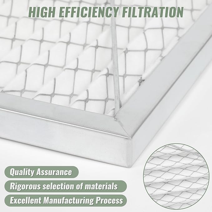708732 24x12x1 Electrostatic Outer Air Filter Compatible with JET AFS-1000B & AFS-1000C Filtration Systems, 2 Pack, with A Roll of Sealing Sponge Tape
