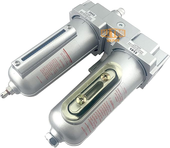 3/4" NPT HEAVY DUTY Industrial Grade 2 Stages Coalescing Filter Desiccant Dryer System For Compressed Air Lines, Metal Bowls, Great For Paint Spray And Plasma Cutter