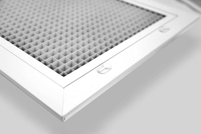 12" x 24" Cube Core Eggcrate Return Air Filter Grille for 1" Filter - Aluminum - White [Outer Dimensions: 14.5" x 26.5]