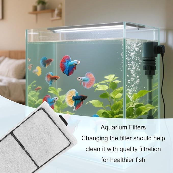 6pcs Carbon Filter Cartridges Compatible with Top Fin PF-S, 5.3X3.1 Inch Fish Tank Filter Cartridge Replacement for Aquarium Water Filtration