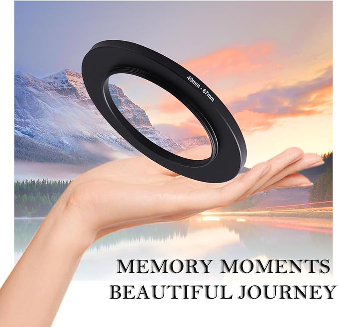 49-67mm Step-Up Ring Adapter, 49mm to 67mm Step Up Filter Ring for 49mm Lens Mount 67mm for DSLR Lenses and ND UV CPL IR Filters （49-67mm）