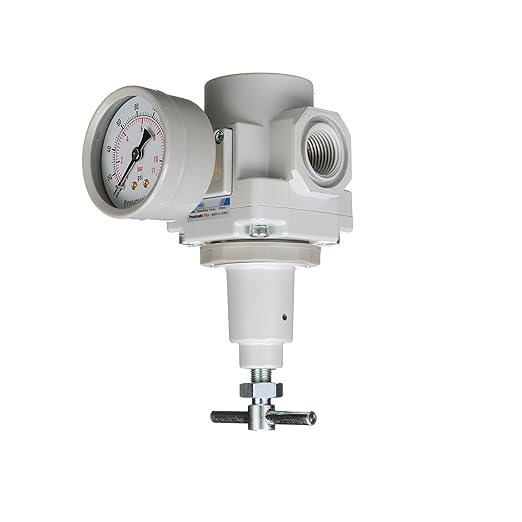 PneumaticPlus SAR400T-N04BG Compressed Air Regulator 1/2" NPT, T-Handle, Gauge & Bracket