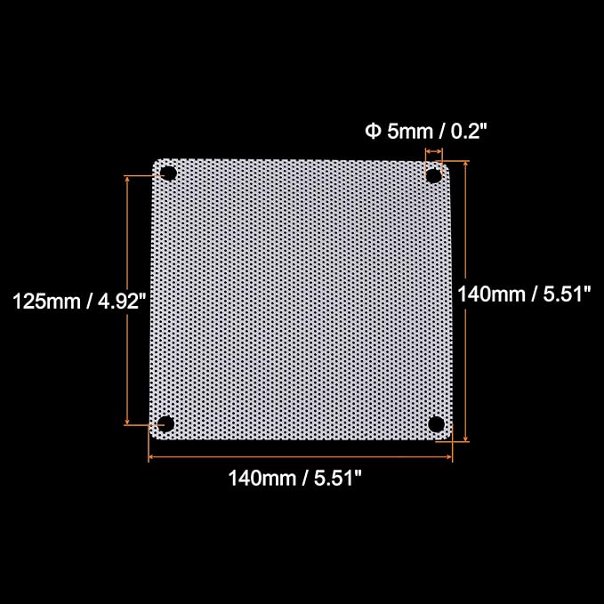 MECCANIXITY 140mm Computer Fan Filter Grills PVC Mesh Dustproof Case Cover for Computers, White Pack of 12