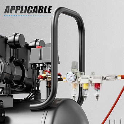 1/4" NPT 3 Stage Air Drying System,Coalescing Filter, Particulate Filter and Air Regulator, Manual Drain for Air Tools and Spray Paint Gun