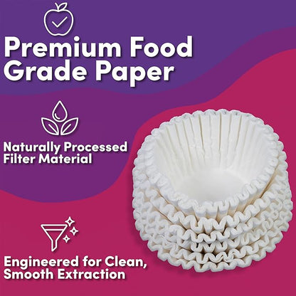Extra Large Coffee Filters - (12.5” x 4.5” Inch) For 1.5 to 3 Gallon Commercial Machines - Premium Quality, Tall & Wide, No Ground Overflow - Restaurant & Cafe Use (250-Count Bulk Pack)