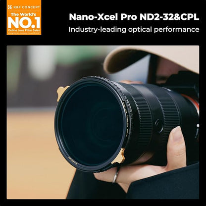 K&F CONCEPT 67mm Variable ND2-32 ND Lens Filter & Circular Polarizing Filter 2-in-1 for Camera Lens, Waterproof Scratch Resistant 36 Multi-Coated Lens Filter (Nano-X PRO Series)