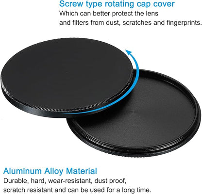 PATIKIL 58mm Lens Cap, Camera Lens Cap Cover Universal Lens Filter Stack Cap Front Metal Protective Case Cover with Cleaning Cloth for Photography Camera Filter