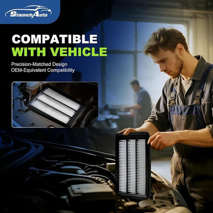 Engine & Cabin Air Filter for Honda Civic L4 1.5L (2016-2021), CR-V L4 1.5L (2017-2022) Air filter for Car Replacement CF11182 CA12050 Automotive Accessories-2 Pack