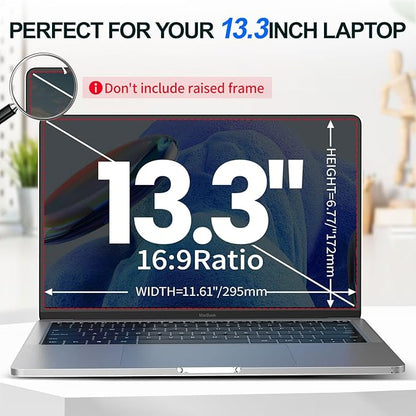 2Pack Magnetic 13.3 Inch Laptop Privacy Screen 16:9 Aspect Ratio, Removable Anti-Blue/Glare Protector Film, Anti Spy Desktop Security Private Filter 13.3in