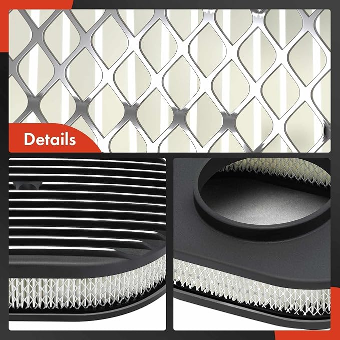 A-Premium Universal 12" Oval Black Air Cleaner Filter Assembly - 8-3/8 "x 2", Oval Black, Full Finned Air Cleaner - Fit For 5-1/8" carburetor neck