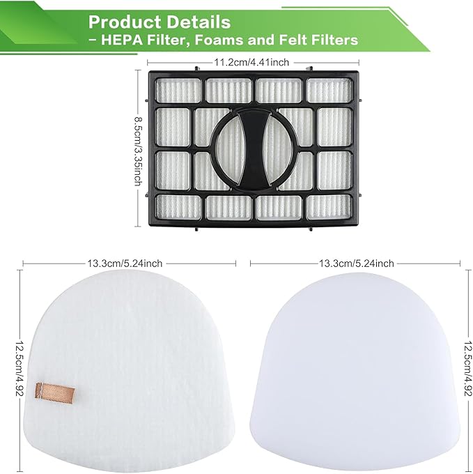 VIEWALL Replacement Filter for Shark UV725 UV650 ZU560 ZU560C ZU561 ZU562 ZU572 ZD201 ZD400 ZD402 Rotator Navigator Zero-M Lift-Away Speed Upright Vacuum, Part XFFK560, XHEPA560, XHFZD400, XFFKZD400