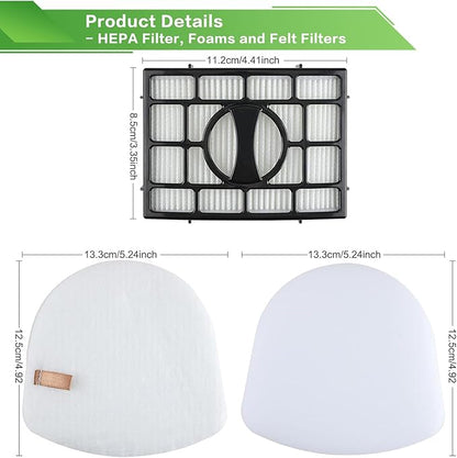 VIEWALL Replacement Filter for Shark UV725 UV650 ZU560 ZU560C ZU561 ZU562 ZU572 ZD201 ZD400 ZD402 Rotator Navigator Zero-M Lift-Away Speed Upright Vacuum, Part XFFK560, XHEPA560, XHFZD400, XFFKZD400