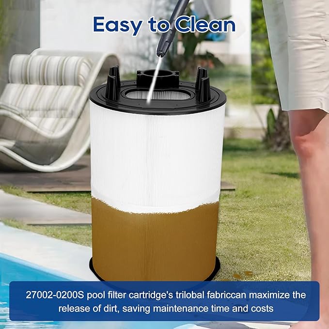 27002-0150S Pool Fliter Cartridges, Replacement for sta-rite 27002-0150S Pool and Spa D.E. Filter, Compatible with sta-rite PLM150 and System 2 Modular Media, with Air Bleed Assembly, 150 sq.ft