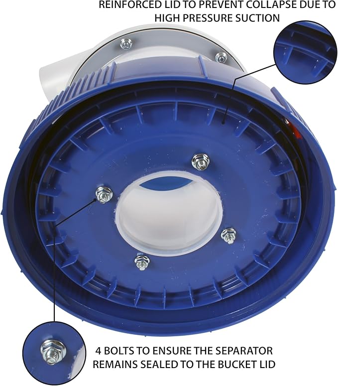 Assembled Quick Click Dust Separator with 5 Gallon Locking Collection Bin