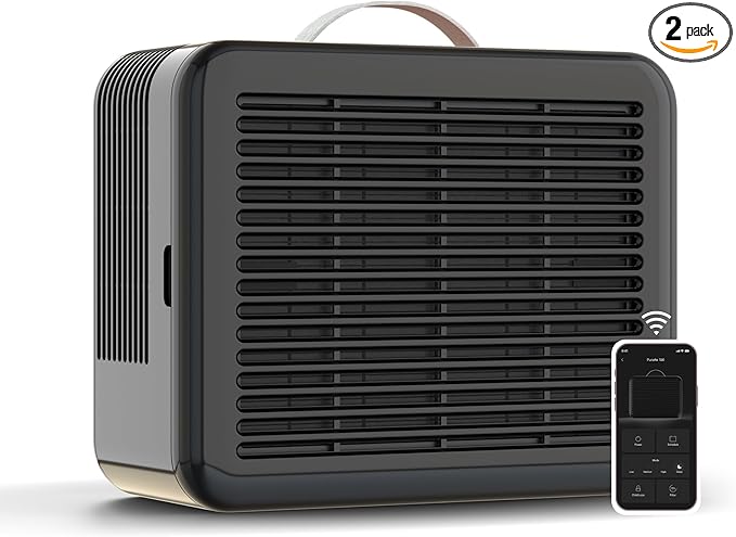PuroAir 100i HEPA Air Purifiers for Home Pets - Covers Up To 550 Sq Ft - Filters Up To 99.9% of Pollutants, Smoke, Pollen, Dust - Quiet HEPA Air Filter - Air Purifiers for Bedroom (2 Pack)