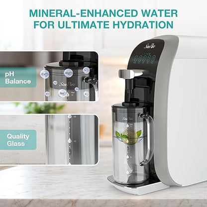 SimPure Y7T-A Countertop Reverse Osmosis Water Filter, NSF/ANSI 58 Certified, 5 Stage RO Water Filtration System, Water Purifier for Home, No Installation, 4: 1 Pure to Drain, pH+ Balanced ALK Taste