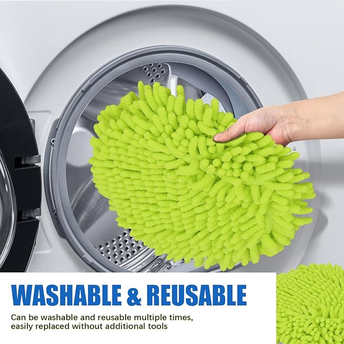 Microfiber Chenilles Pads for Shark Steamer S7001 s7020 s7000amz s7000 s7001tgt s7201 s8201 S7005 s8001 Series Rotating Steam Scrubber,Scrub Sanitize at The Same,Round Scrubbing Mop Replacement Pad