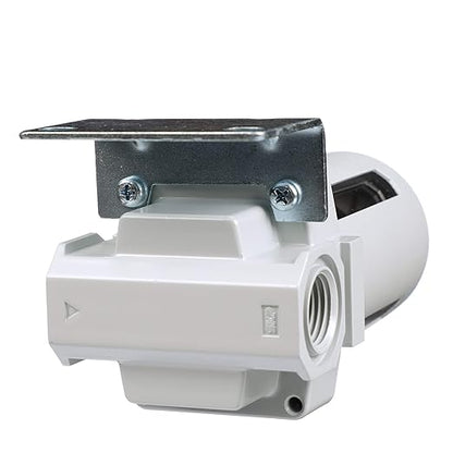 PneumaticPlus SAFM400-N04B Compressed Air Coalescing Filter, 0.1 Micron, 1/2" NPT - Poly Bowl, Manual Drain, Bracket