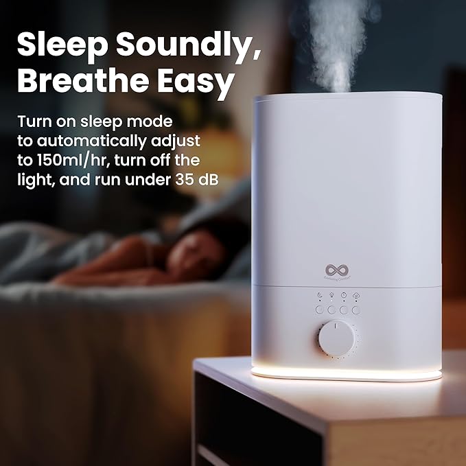 Everlasting Comfort 6L Humidifier Large Room, High Mist Output 60 HR Runtime Ultrasonic Top Fill Humidifiers for Bedroom, Easy to Use & Clean for Home, Baby Humidifier, Plants, Congestion, Indoor