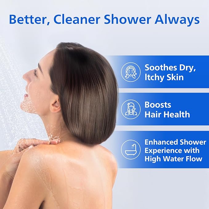 PHILIPS Shower Filter AWP1775BK/37, Water Softener for Hard Water, Shower Filtration with Double Mesh, Reducing Chlorine/Impurities/Rust Sediments for Handheld Showerhead, NSF Certified, Black