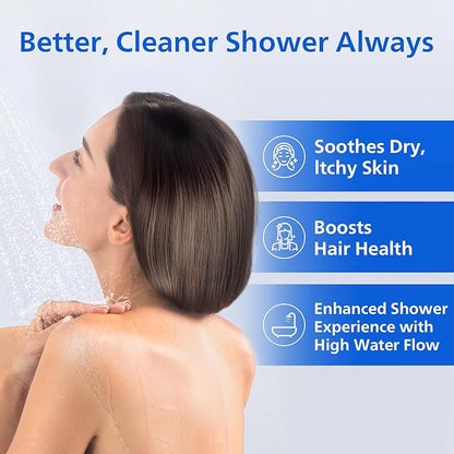 PHILIPS Shower Filter AWP1775BK/37, Water Softener for Hard Water, Shower Filtration with Double Mesh, Reducing Chlorine/Impurities/Rust Sediments for Handheld Showerhead, NSF Certified, Black