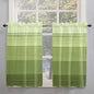 Gradient Green Wooden Board Window Valance Curtains, Retro Country Wood Grain Light Filtering Kitchen Valance with 3-inch Rod Pocket for Living Room Bathroom Bedroom,2 Panel,27.5x45In
