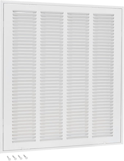 EZ-FLO 16 x 20 Inch (Duct Opening) Return Air Vent Cover for Wall or Ceiling, Solid Steel Return Air Filter Grille, HVAC Vent Cover, White, 61631