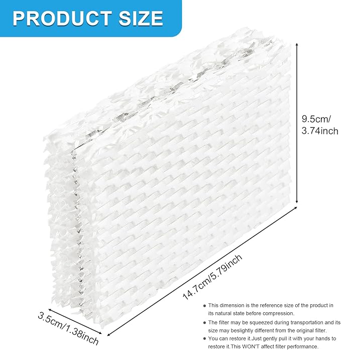 4Pcs WF813 Humidifier Filters Replacement Wick Filter Compatible with Equate EQWF813 EQ-2119-UL Relion RCM-832 RCM-832N ProCare PCWF813 PCCM-832N Protec WF813 Cool Mist Humidifier