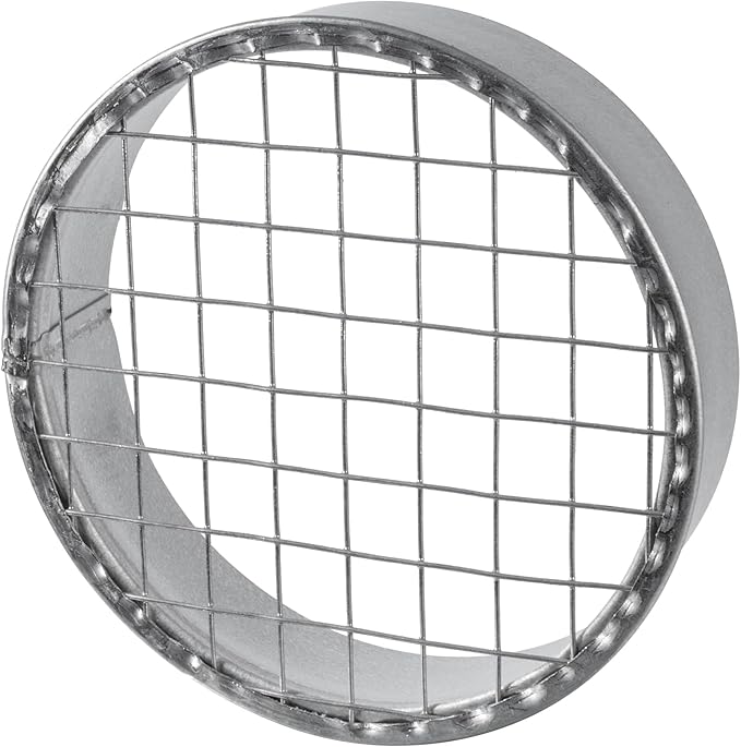 Repa Market Ø5 Inch Duct Cover – Galvanized Steel Round Duct Cap with Mesh Screen – HVAC Exhaust or Intake Vent – Exterior Pipe Air Outlet – Spiral Ventilation Ducting Metal End Plug