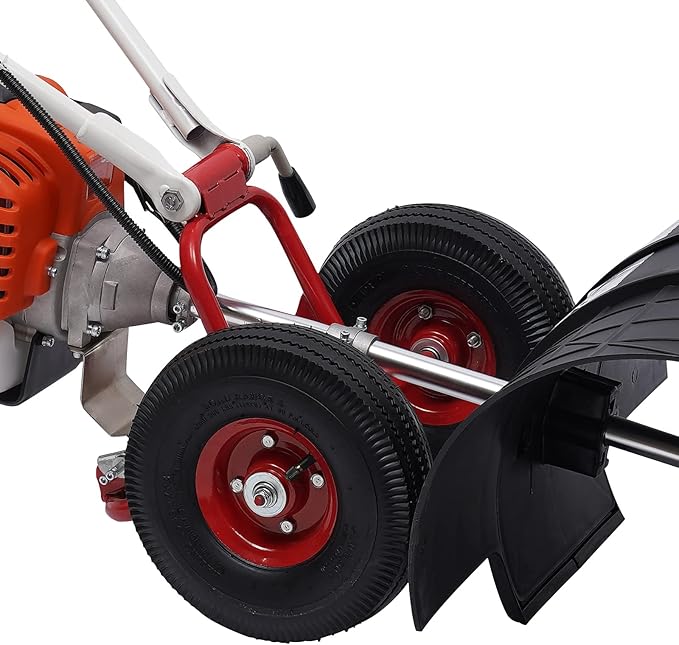 TFCFL 52CC 2 Stroke Gas Power Broom, 2.3HP Walk Behind Sweeper Outdoor Handheld Sweeper Snow Sweeping Broom, Artificial Brush Lawn Sweeper for Concrete Driveway Sidewalks and Lawn Garden
