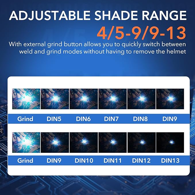 TRQWH Welding Lens Auto Darkening - Welding Helmet Lens True Color Technology with 4 Arc Sensor Ajustable Shade Range 4/5-13 Automatic LCD Lens Dimming Shade Filter 4.49x5.24in Auto Welding Lens