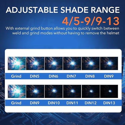 TRQWH Welding Lens Auto Darkening - Welding Helmet Lens True Color Technology with 4 Arc Sensor Ajustable Shade Range 4/5-13 Automatic LCD Lens Dimming Shade Filter 4.49x5.24in Auto Welding Lens